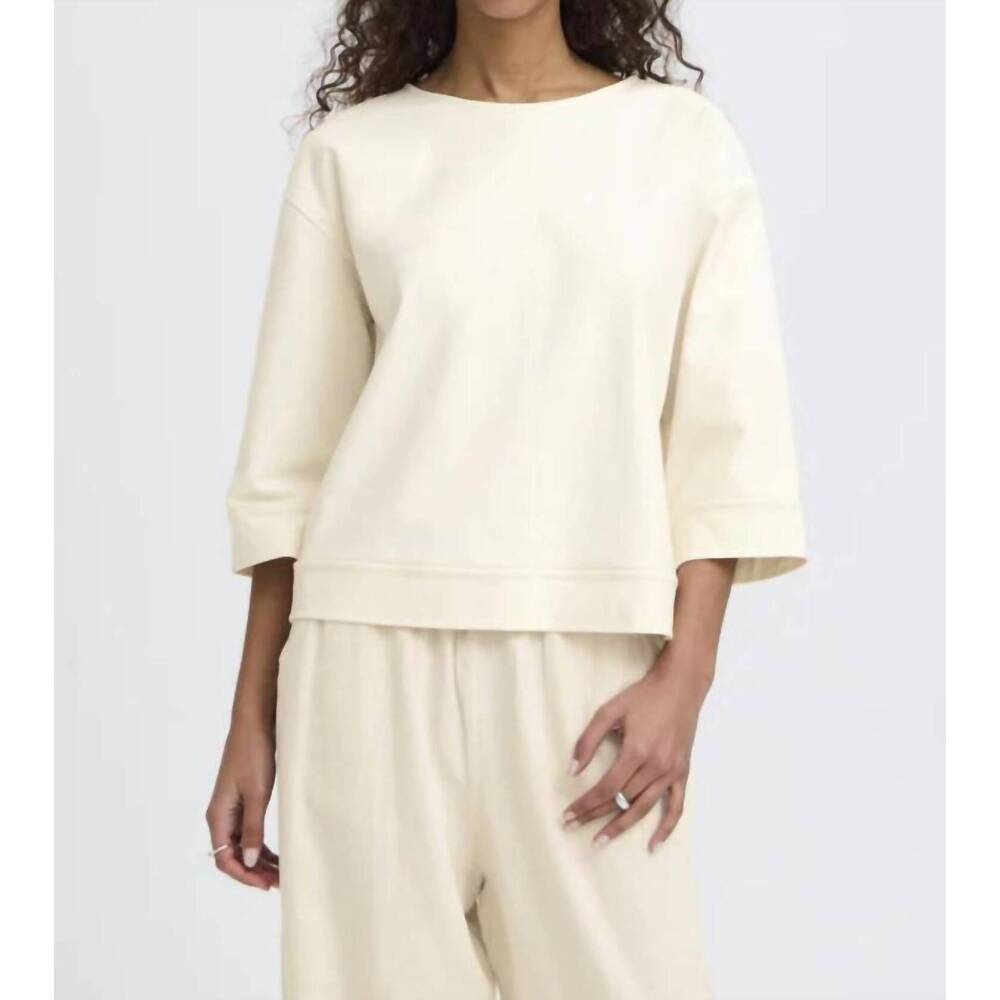 NEW ICHI kate denim jumper in cream